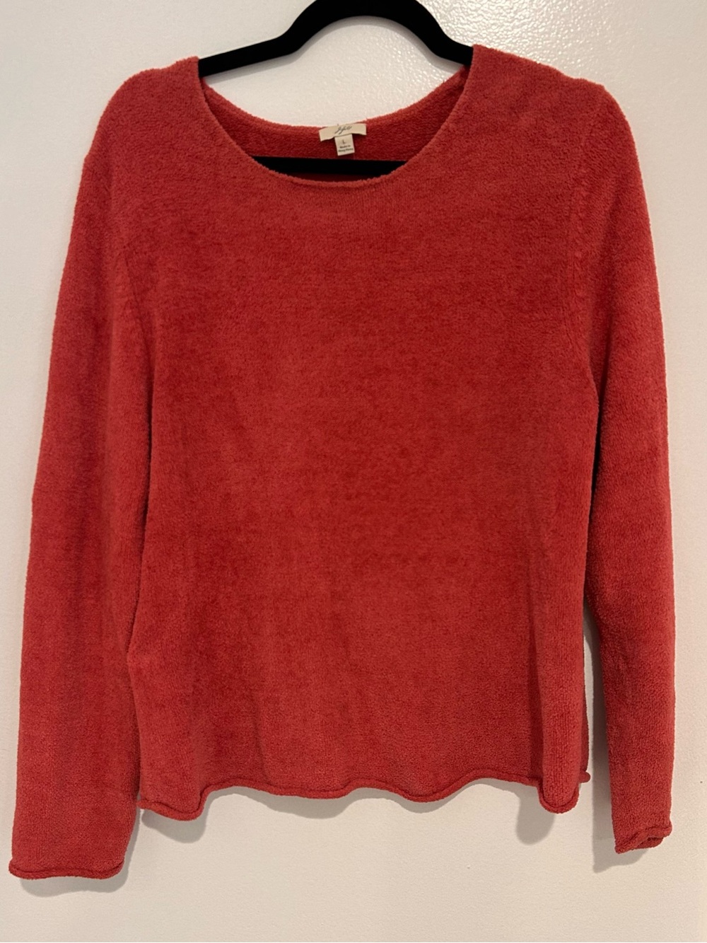 J. Jill Red Plush Crewneck Sweater